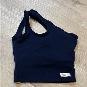 The giving movement navy crop top built in bra